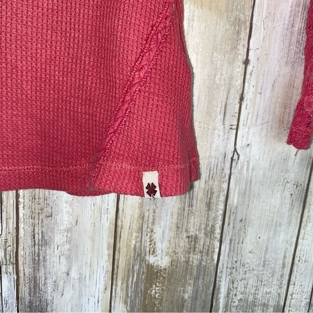 Lucky Brand Girls 2T Waffle Knit Lace Bell Sleeve Top Pink Boho Shirt - Picture 2 of 4